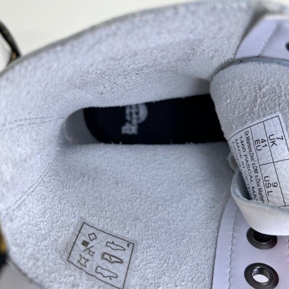 Dr Martens 1460 Pascal Max Optical White Pisa Leather Platform Boots Size US 9 - Picture 15 of 16